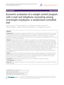 Economic evaluation of a weight control program with e-mail and telephone counseling among overweight employees: a randomized controlled trial