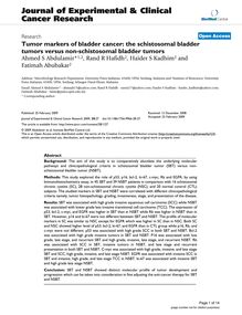 Tumor markers of bladder cancer: the schistosomal bladder tumors versus non-schistosomal bladder tumors