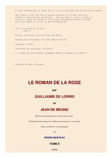 Le roman de la rose par fl. 1230 de Lorris Guillaume et de Meun Jean