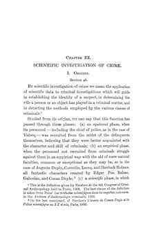 Chapter III. SCIENTIFIC INVESTIGATION OF CRIME.