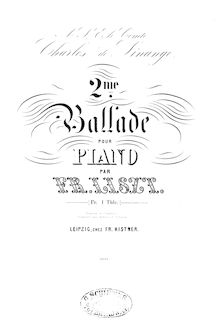 Partition complète, Ballade No.2, B minor, Liszt, Franz