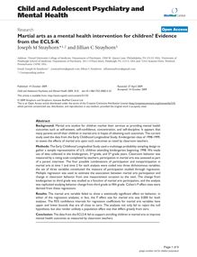 Martial arts as a mental health intervention for children? Evidence from the ECLS-K