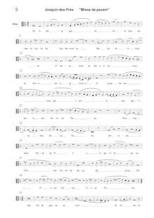 Partition Alto [C3 clef], Missa Da pacem, Josquin Desprez