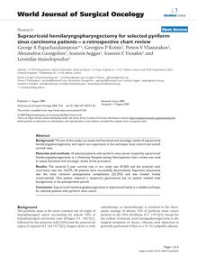 Supracricoid hemilaryngopharyngectomy for selected pyriform sinus carcinoma patients – a retrospective chart review