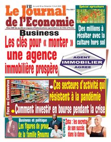 Journal de l’Economie n°563 - Du Lundi 06 au Dimanche 12 Avril 2020