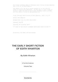 The Early Short Fiction of Edith Wharton — Part 2