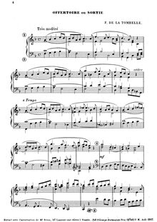 Partition complète, Offertoire ou Sortie, F Major, La Tombelle, Fernand de