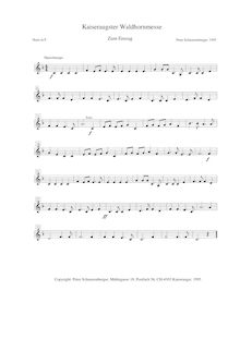 Partition cor (en F), Kaiseraugster Waldhornmesse, Schnurrenberger, Peter
