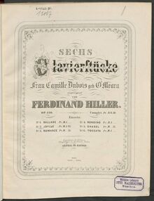 Partition , Idylle (color), 6 Klavierstücke, Hiller, Ferdinand