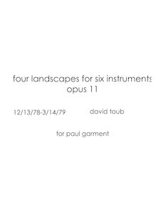 Score, four landscapes pour six instruments, Toub, David