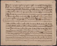 Partition compositeur s autograph manuscript: sketches seulement, Symphony en D, D.708a