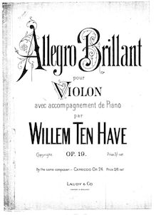 Partition de piano, Allegro brillant, A major, Have, William ten