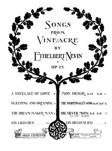 Partition No.3: Mon Désir, chansons from Vineacre, Op.28, Nevin, Ethelbert