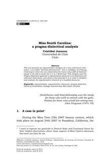 Miss South Carolina: a pragma-dialectical analysis