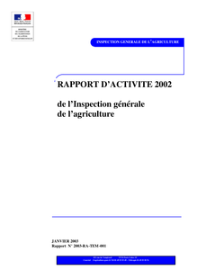 Rapport d activité 2002 de l Inspection générale de l agriculture