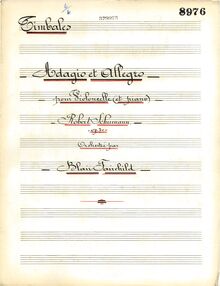Partition timbales, Adagio et Allegro, Op.70, Adagio et allegro pour violoncelle (et piano), Op.10