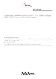 Un professeur d histoire contemporaine : Jean-René Suratteau - article ; n°1 ; vol.316, pg 241-242