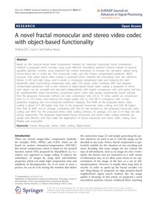 A novel fractal monocular and stereo video codec with object-based functionality