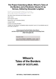 Wilson s Tales of the Borders and of Scotland, Volume VI