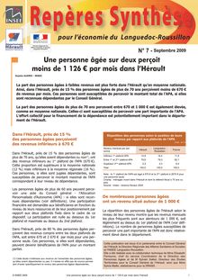 Une personne âgée sur deux perçoit moins de 1 126 € par mois dans l Hérault