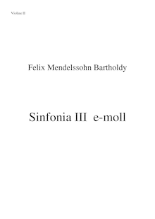Partition violons II, corde Symphony No.3 en E minor, Sinfonia III