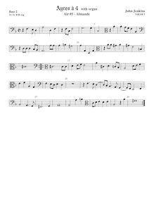 Partition viole de basse 2, Airs pour 4 violes de gambe avec orgue