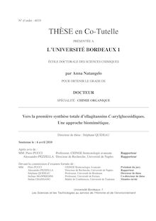 Vers la première synthèse totale d’ellagitannins C-arylglucosidiques : une approche biomimétique, Towards the first total synthesis of C-arylglucosidic ellagitannins : a biomimetic approach