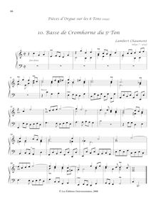 Partition , Basse de Cromhorne du 5e Ton, Pièces d’orgue sur les 8 tons