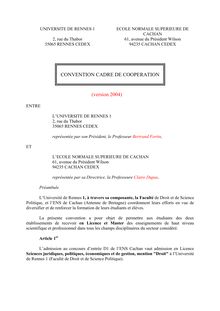 CONVENTION CADRE DE COOPERATION (version 2004)
