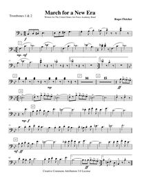 Partition Trombone 1/2, March pour a New Era, F major, Fletcher, Roger