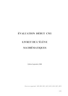 Maths CM1 Evaluation