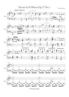 Partition complète, Piano Sonata No.8 en B minor, B minor, Hamlin, David