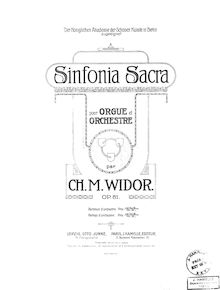 Partition orgue, Sinfonia sacra, Widor, Charles-Marie