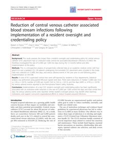 Reduction of central venous catheter associated blood stream infections following implementation of a resident oversight and credentialing policy