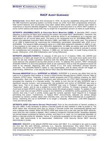 RSH Consulting - RACF Audit Guidance - White Paper - 2007-06-07