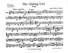 Partition basse clarinette (B♭), pour Giliding Girl, Sousa, John Philip