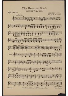 Partition violons II, pour Hounred Dead, Sousa, John Philip