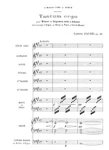 Partition complète, Tantum ergo, Op.55, Fauré, Gabriel par Gabriel Fauré
