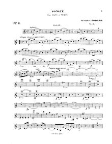 Partition complète et , partie, violon Sonata No.2, Op.2