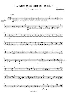 Partition violoncelle, Streichquartett #1, Fuchs, Armin