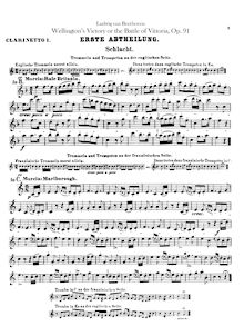 Partition clarinettes 1, 2 (B♭, C), Wellingtons Sieg, oder Die Schlacht bei Vittoria