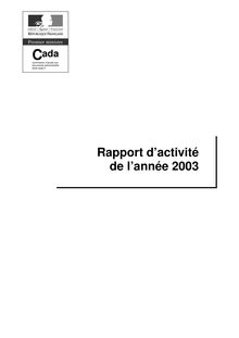 Rapport d activité de l année 2003 de la Commission d accès aux documents administratifs