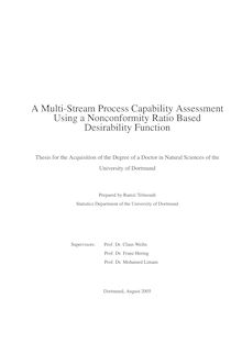 A multi-stream process capability assessment using a nonconformity ratio based desirability function [Elektronische Ressource] / prepared by Ramzi Telmoudi