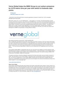 Verne Global helps the BMW Group to cut carbon emissions by 3,570 metric tons per year with switch to Icelandic data centre