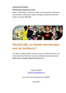 Second Life, un monde nouveau pour une vie meilleure ?