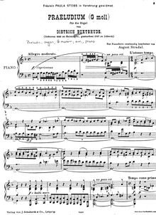 Partition complète, Prelude en G minor, BuxWV 150, Prelude and Fugue in G minor, BuxWV 150 par Dietrich Buxtehude