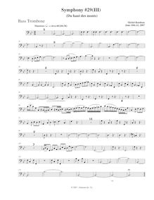 Partition basse trombone, Symphony No.29, B♭ major, Rondeau, Michel