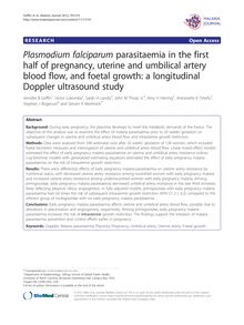 Plasmodium falciparum parasitaemia in the first half of pregnancy, uterine and umbilical artery blood flow, and foetal growth: a longitudinal Doppler ultrasound study
