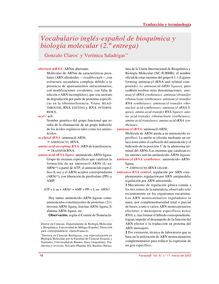 Vocabulario inglés-español de bioquímica y biología molecular (2.ª entrega)