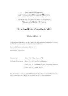 Hierarchical pattern matching in VLSI [Elektronische Ressource] / Marko Milošević